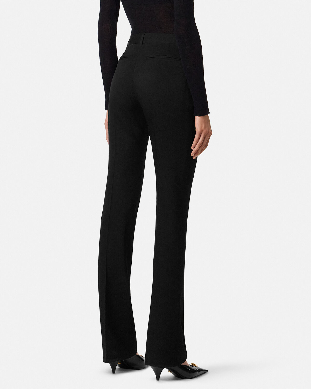 Versace Flared-leg Trousers In Black