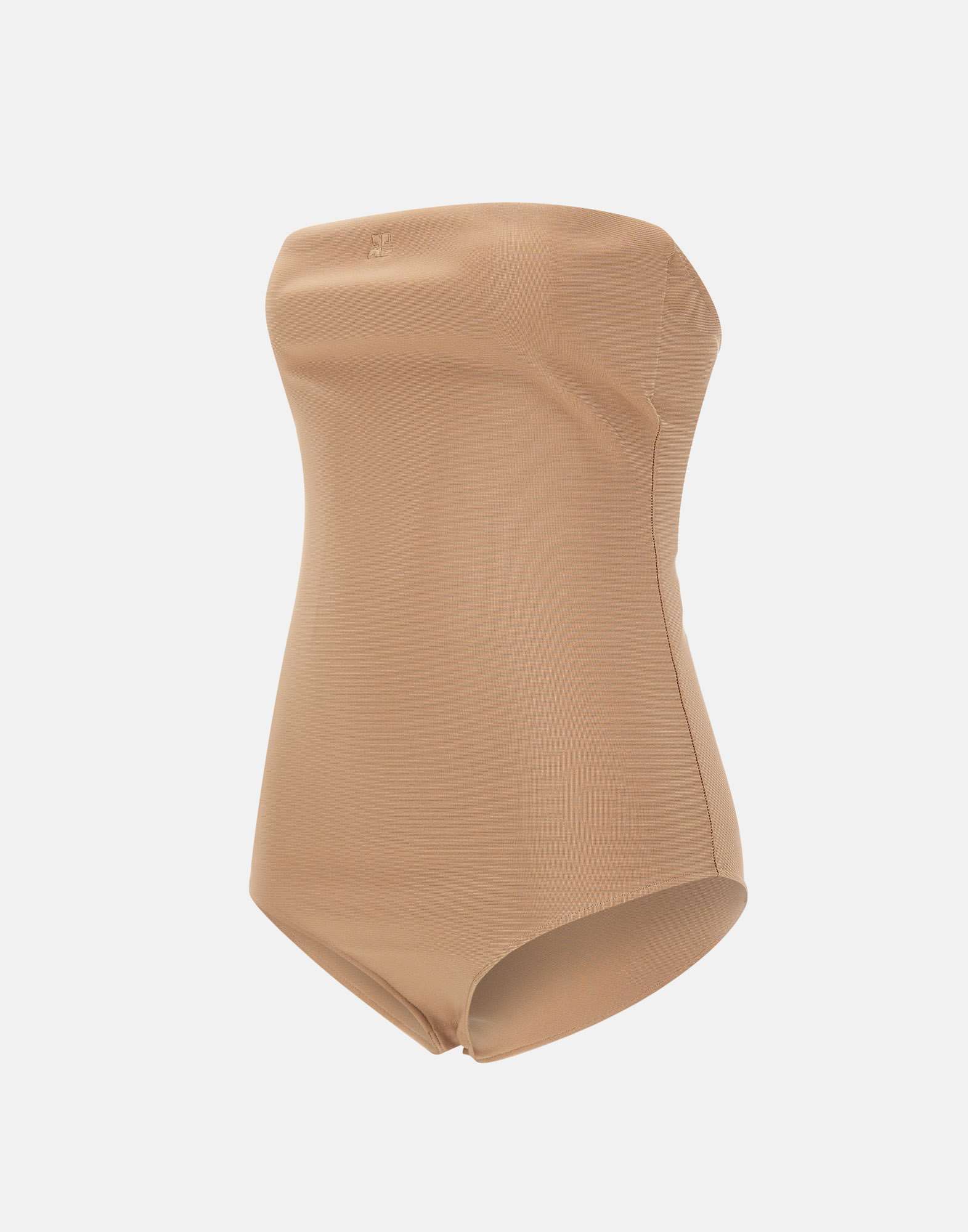 Courrèges Off-the-shoulder Bodysuit In Brown