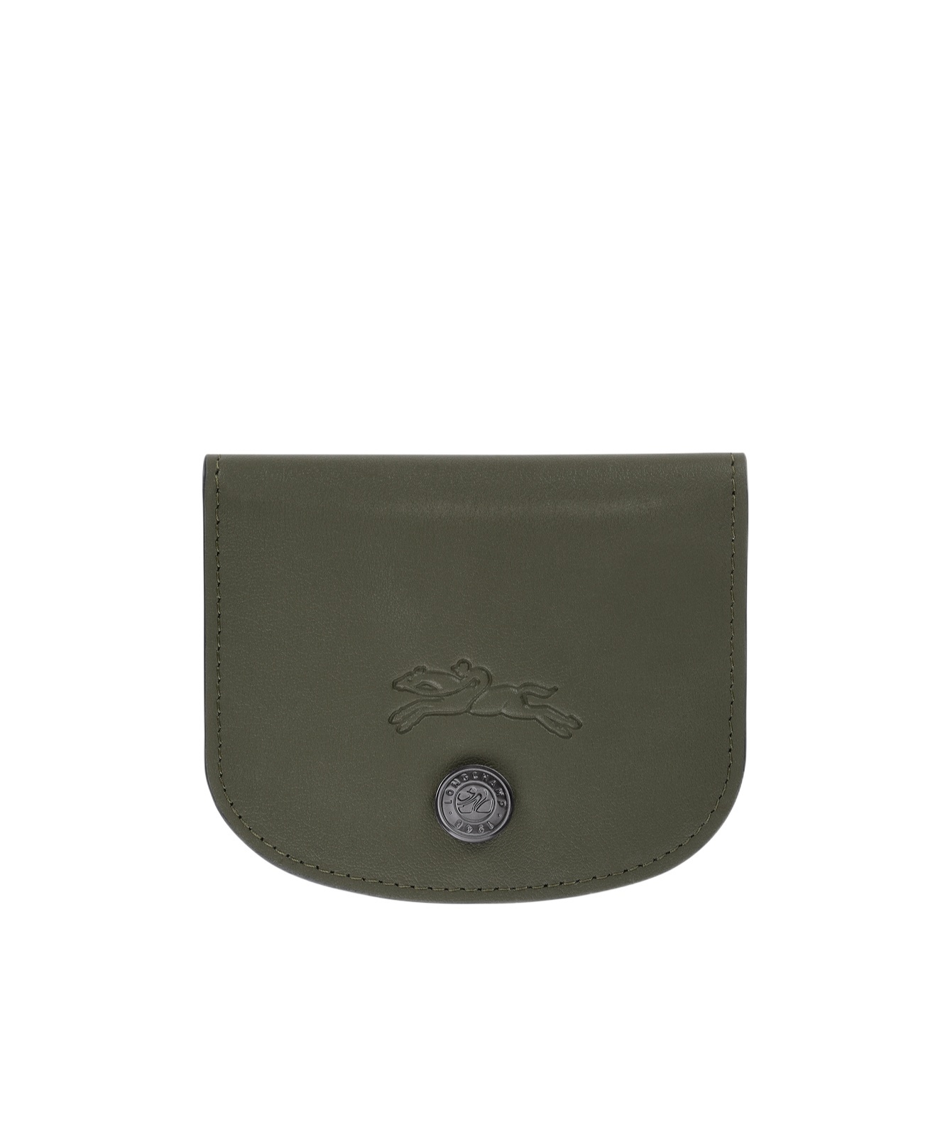 Longchamp Logo Embossed Cardholder With Multiple Slots In Green