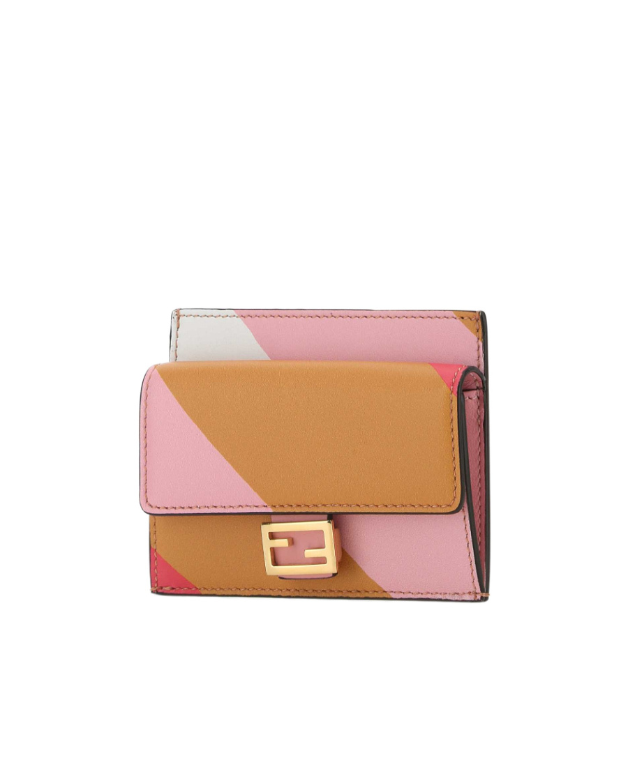 Fendi Debossed-logo Cardholder In Brown