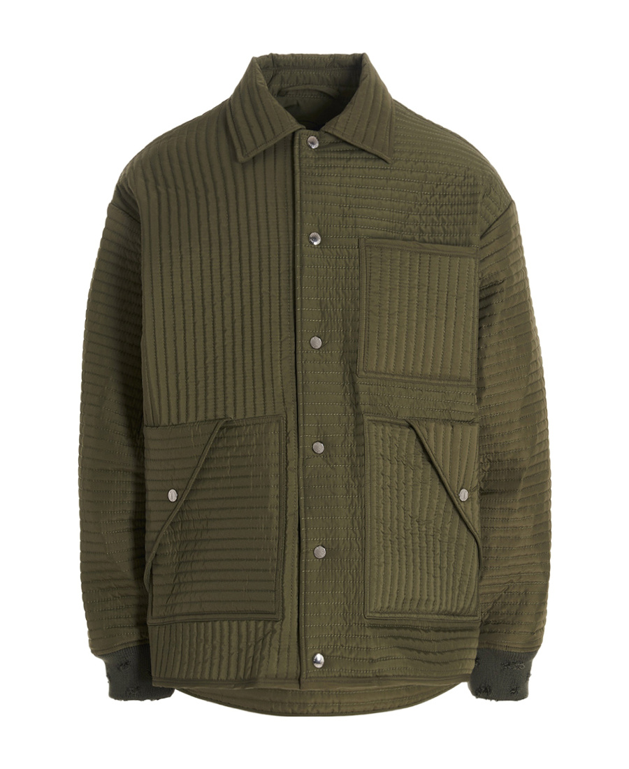 Khrisjoy Olive Chore Quilted Down Jacket In Green