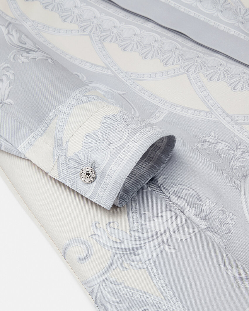 Versace Barroco-print Midi Dress In White