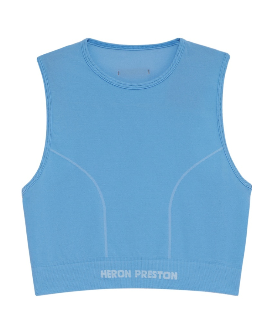 Heron Preston Active Sleeveless Logo Top In Blue