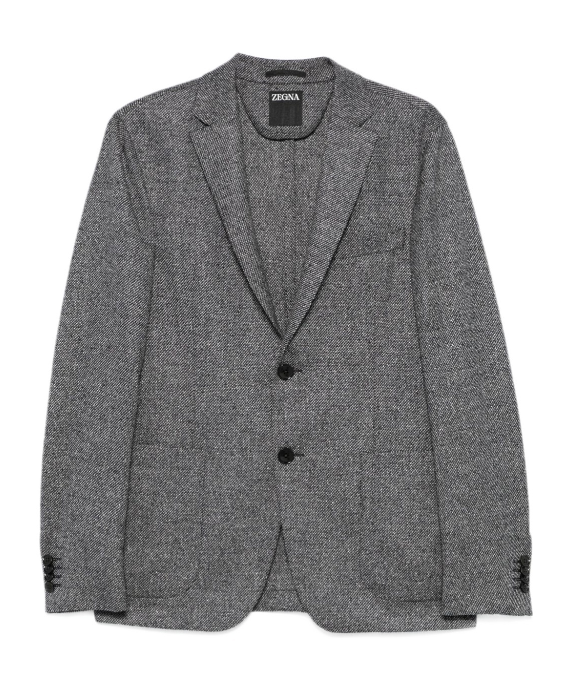 Zegna Interlock Twill Blazer In Gray