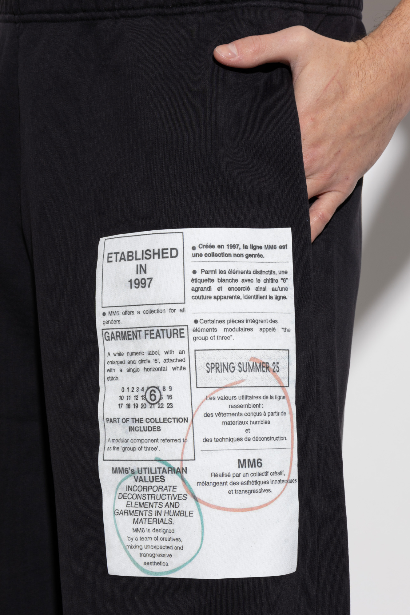 Mm6 Maison Margiela Numbers-motif Track Pants In Black