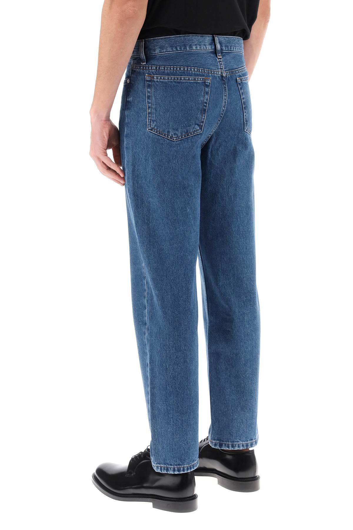 Apc Indigo Blue Cotton Straight-leg Jeans In Blue