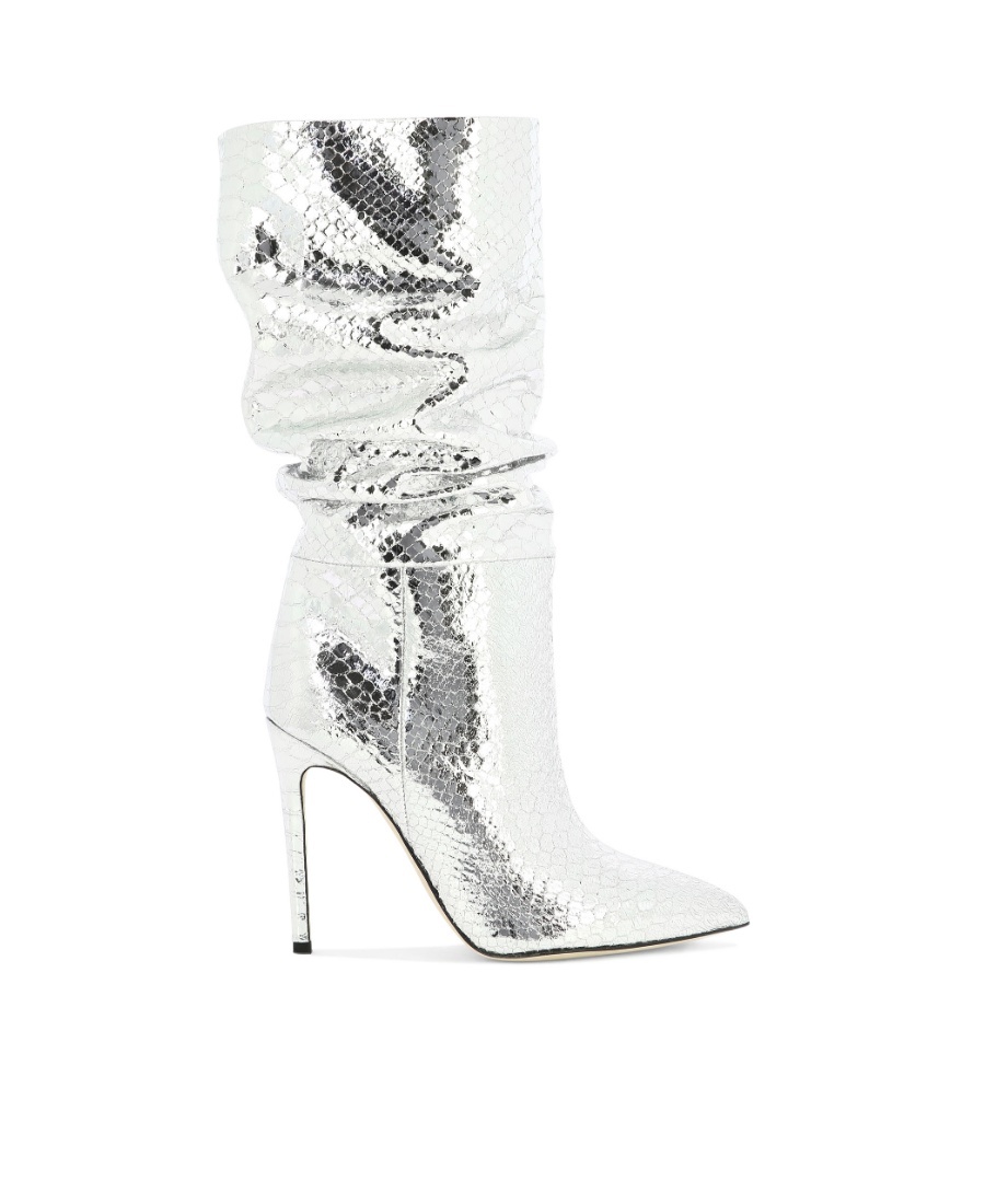 Shop Paris Texas 105mm Snakeskin-effect Metallic Boots In White