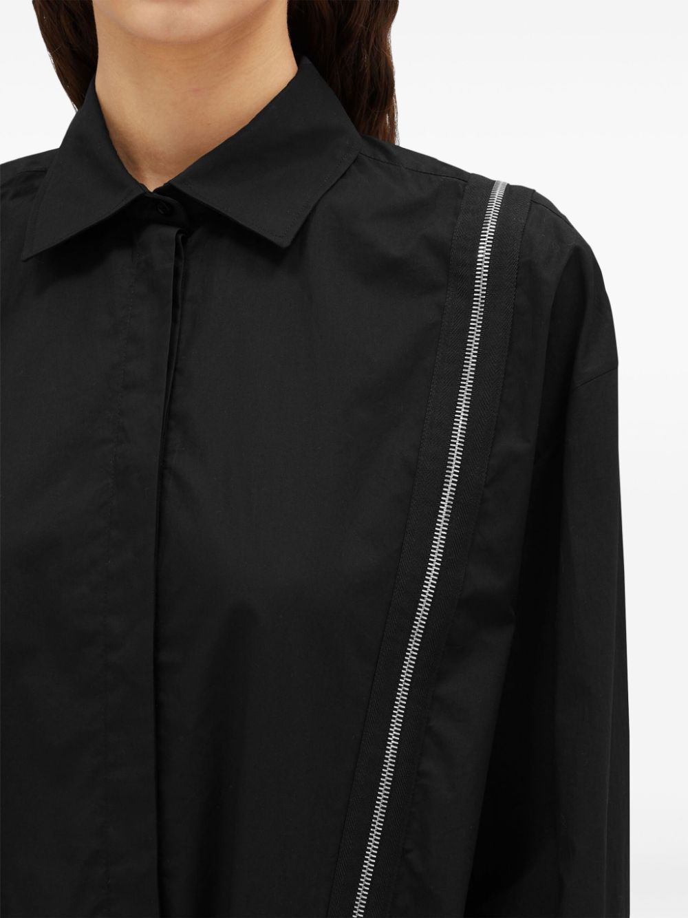 MSGM ZIP-DETAIL LONG-SLEEVE SHIRT 