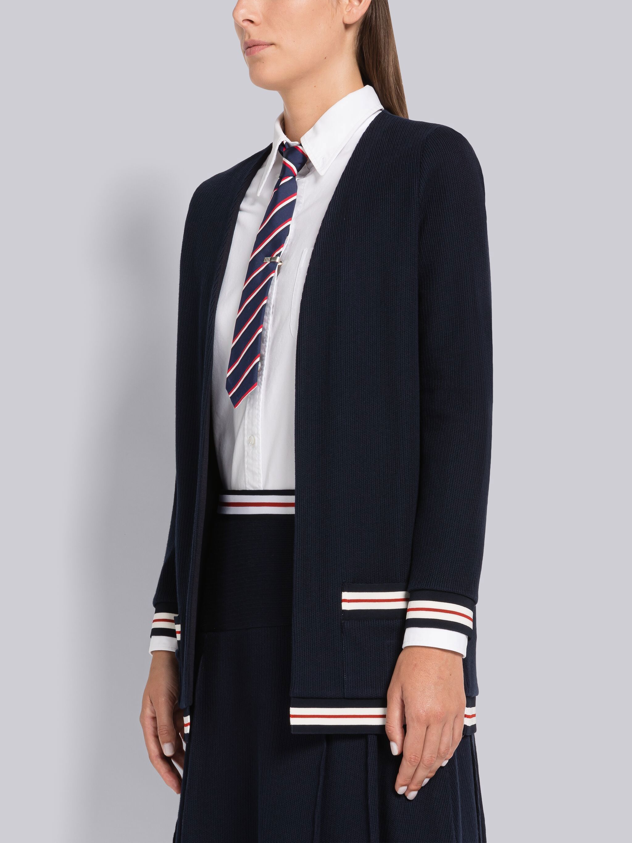 Thom Browne Open-front Cotton Cardigan In Black