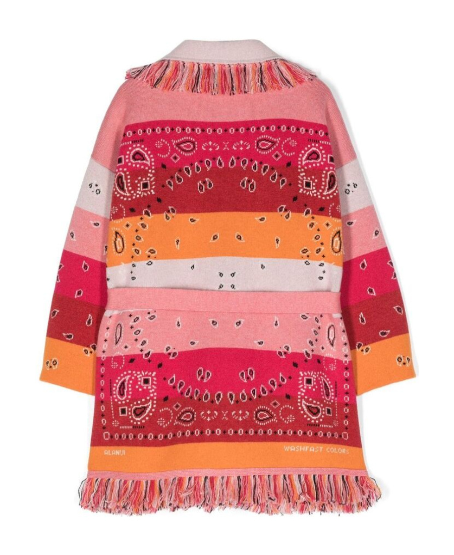 Shop Alanui Cashmere Paisley-print Cardi-coat In Pink