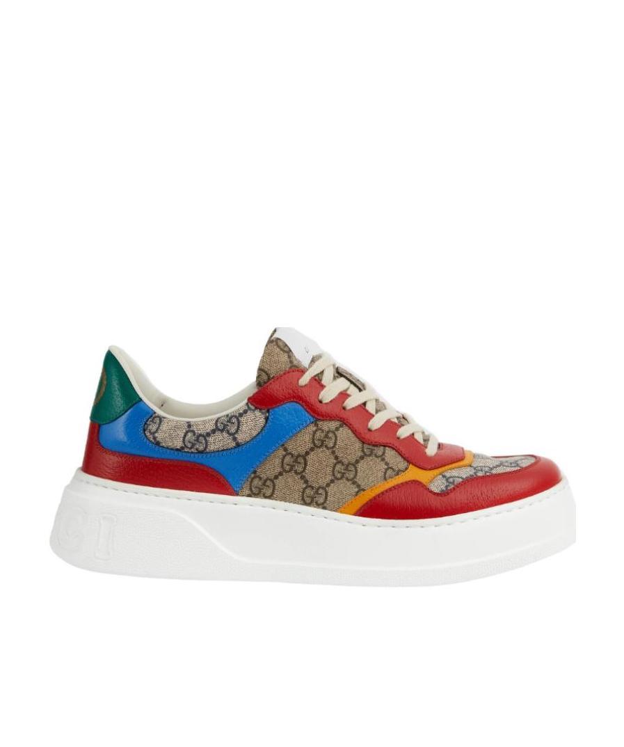 Gucci Gg Panelled Lace-up Sneakers In Neutrals