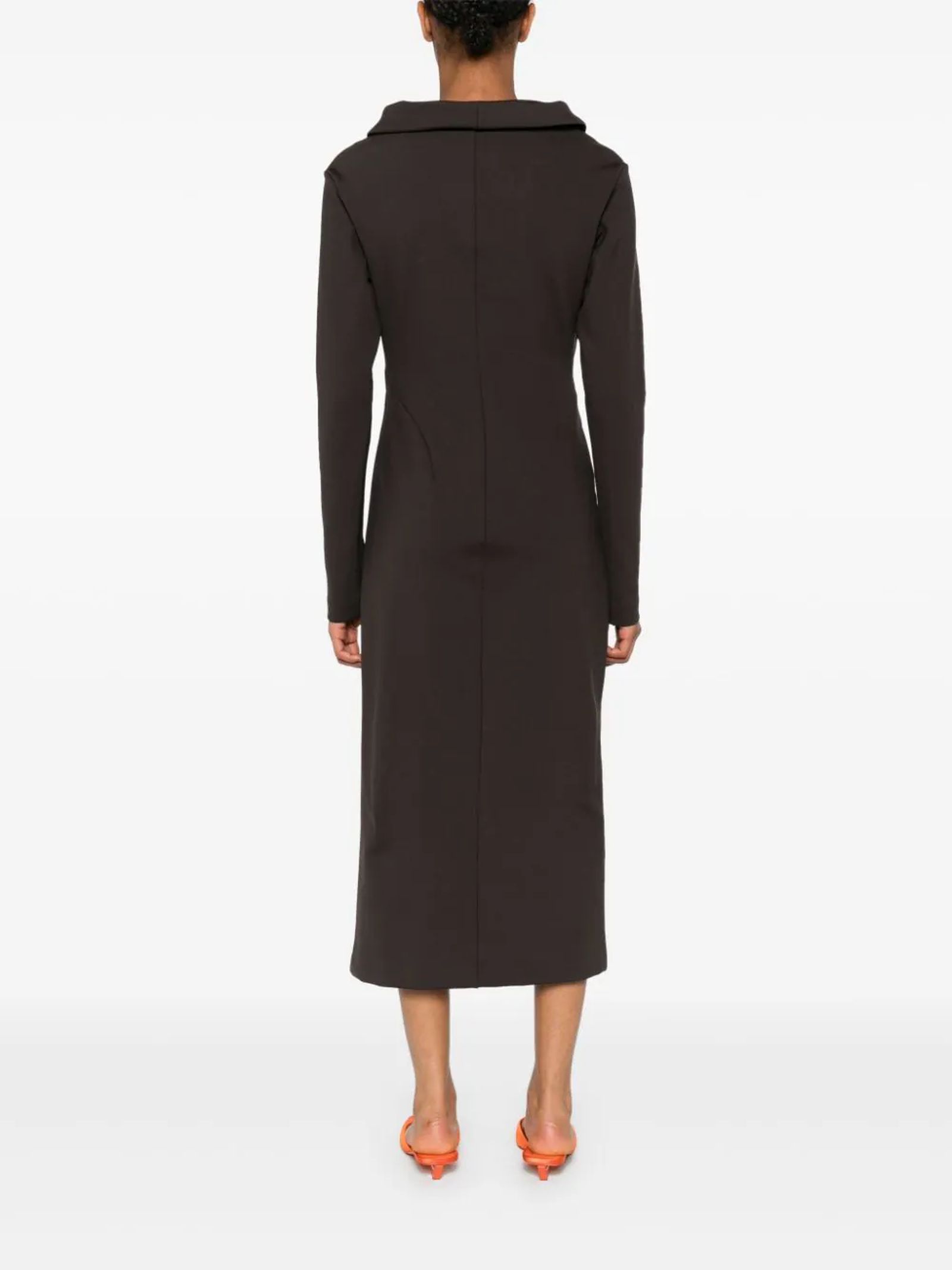 Philosophy Di Lorenzo Serafini Philosophy Dress In Nylon. In Brown