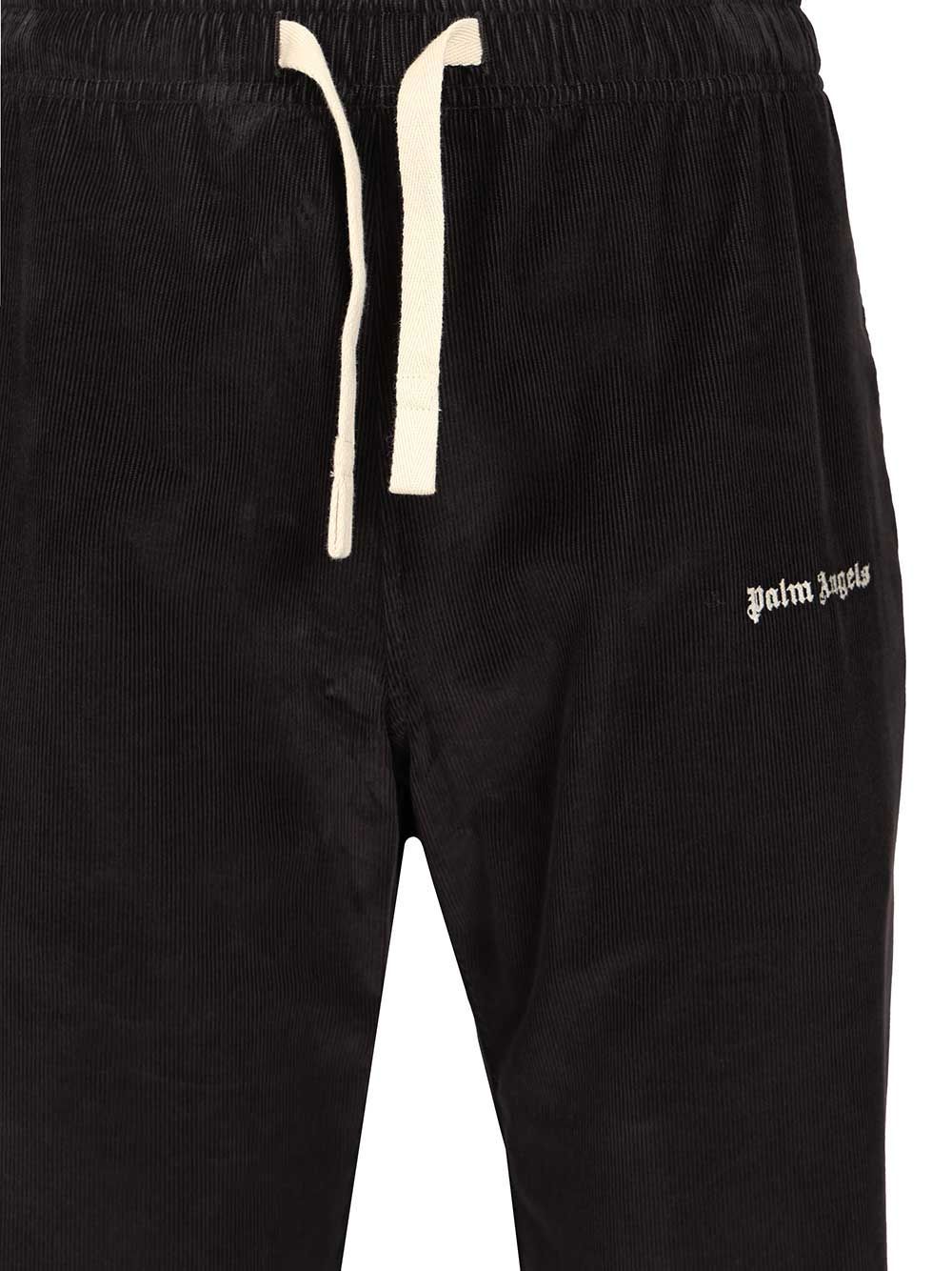 Palm Angels Drawstring Casual Pants In Black