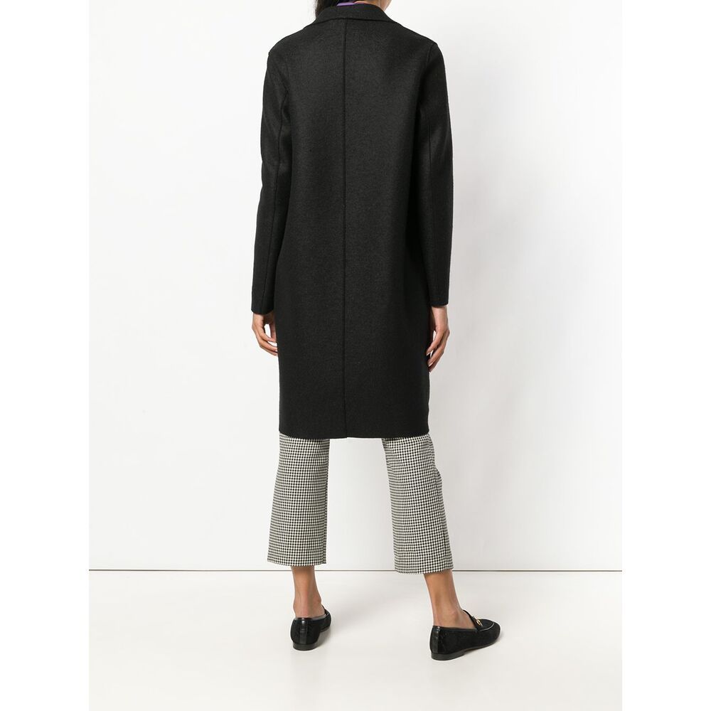 Harris Wharf London Boxy Buttoned Coat In Black
