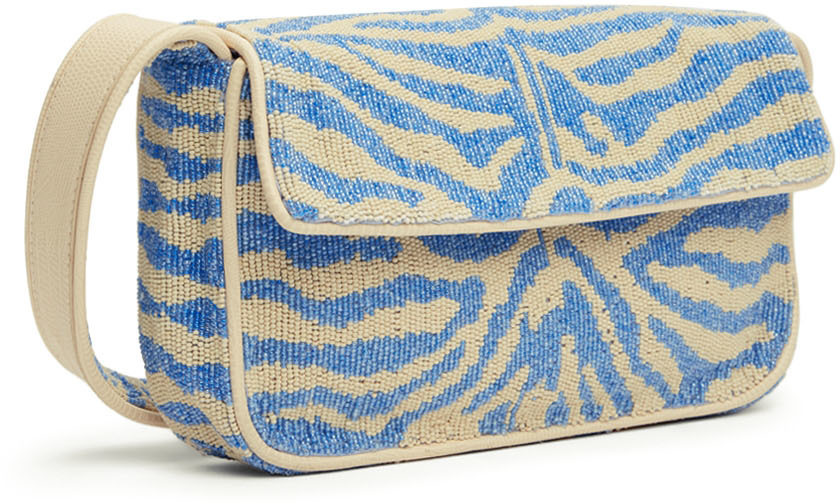 Staud Striped Handbag In Nude