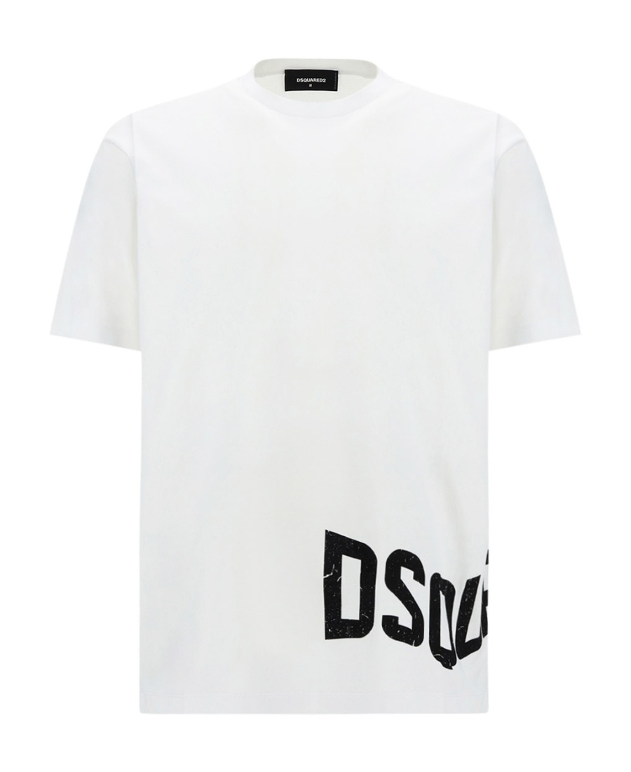 Dsquared2 Slouch T-shirt With Contrasting Logo Print In White