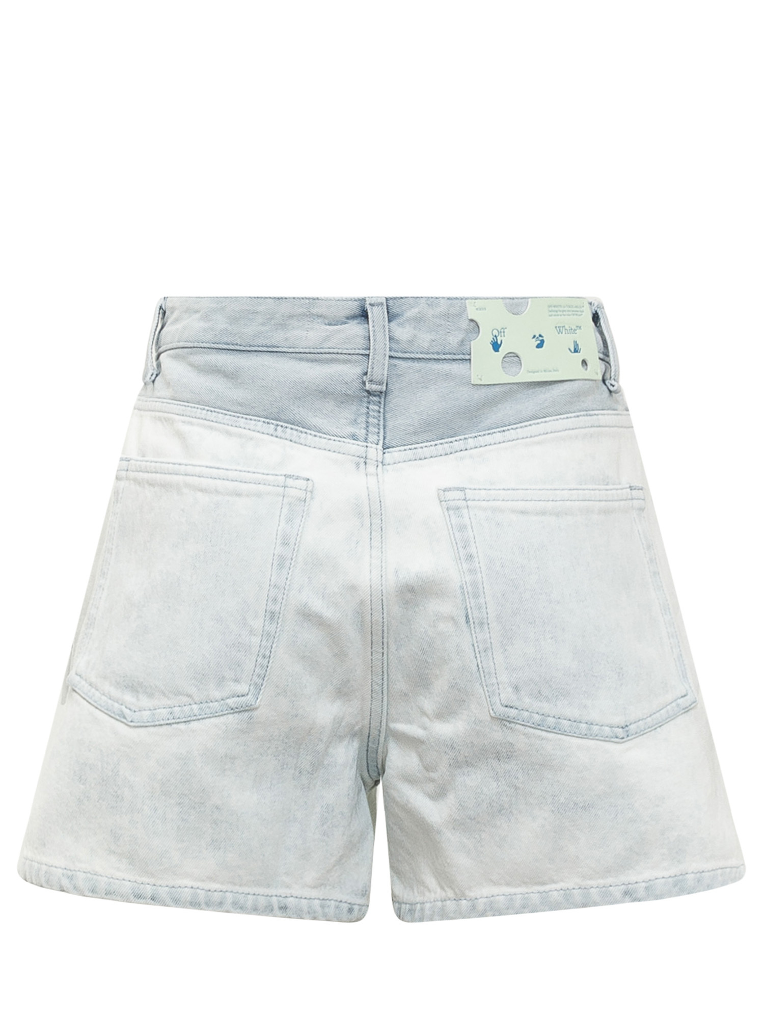 Off-white Gradient-effect Denim Shorts In White