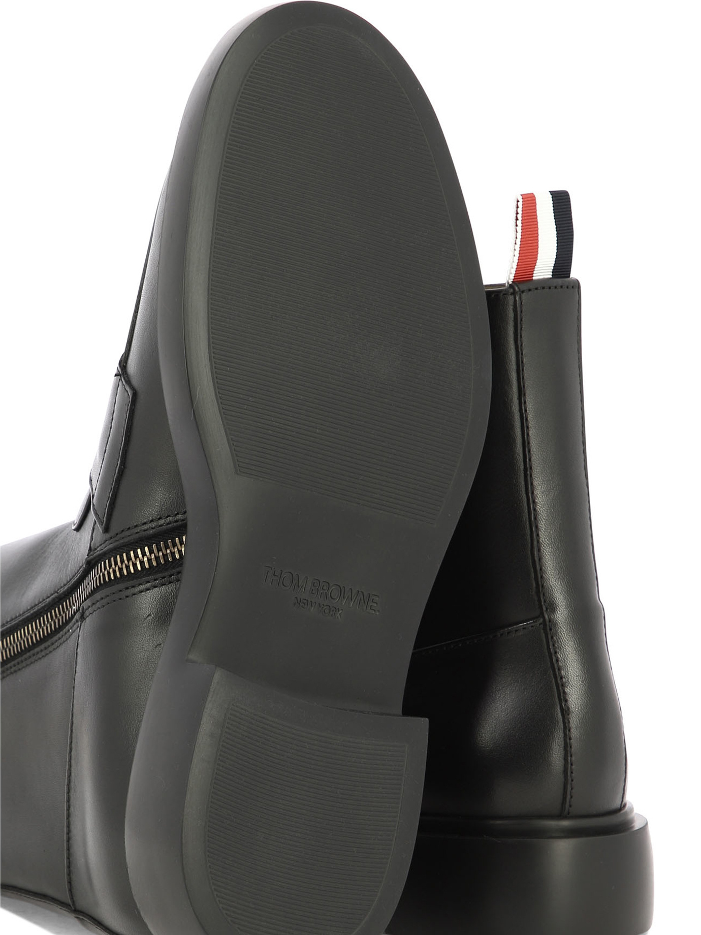 Thom Browne Penny Loafer Ankle Boots In Black