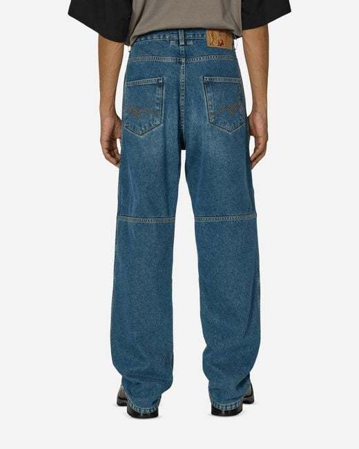 Martine Rose Reversible Camo Jeans In Blue