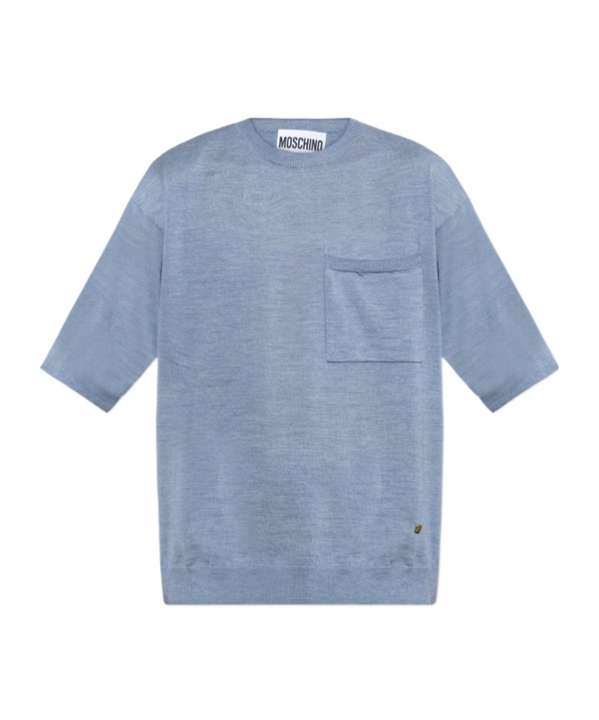 Moschino Wool And Silk Sweater Golden M In Blue