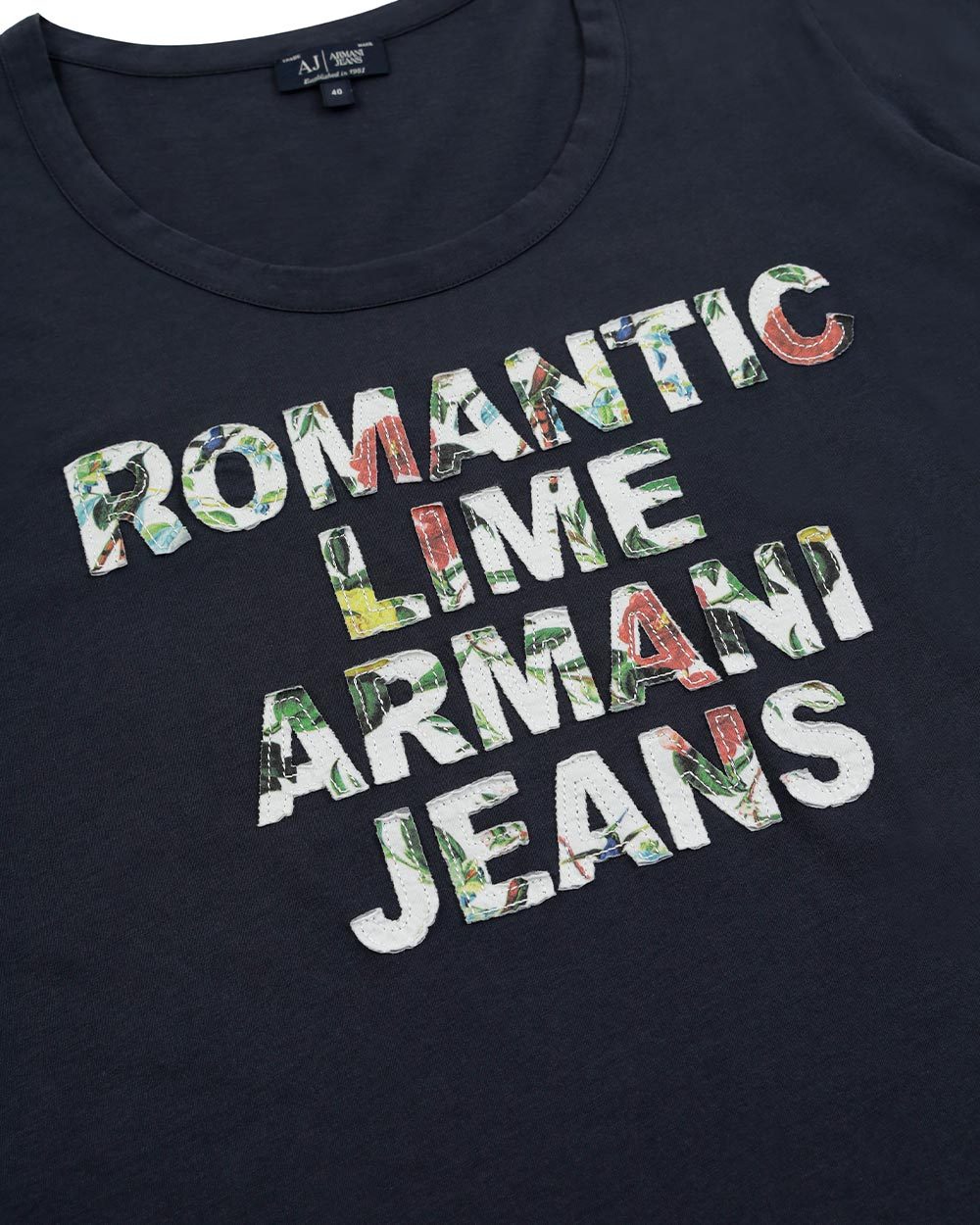 Armani Jeans T-shirt With Round Neck And Short Sleeves In Black