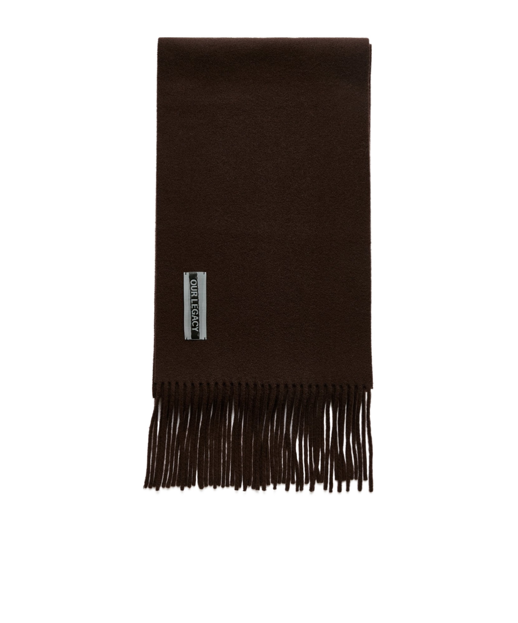 Our Legacy Estate Scarf Espresso Double Wool In Brown