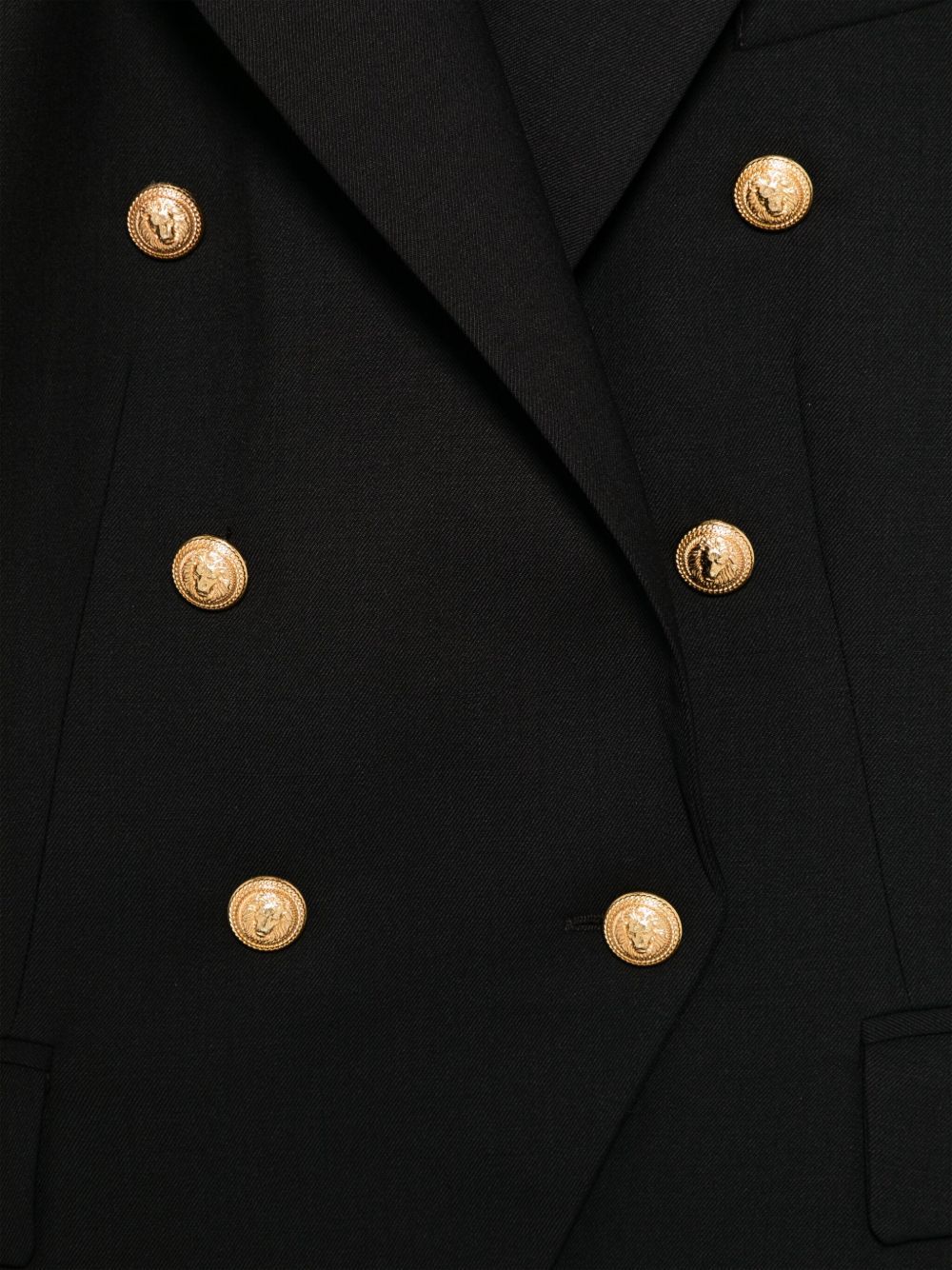 Balmain Logo Embossed-buttons Blazer In Black