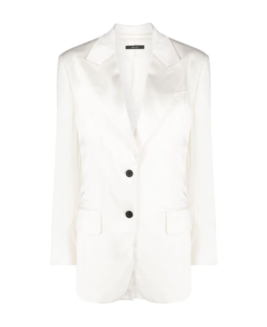 Shop Tom Ford V-neck Single-breasted Blazer In White