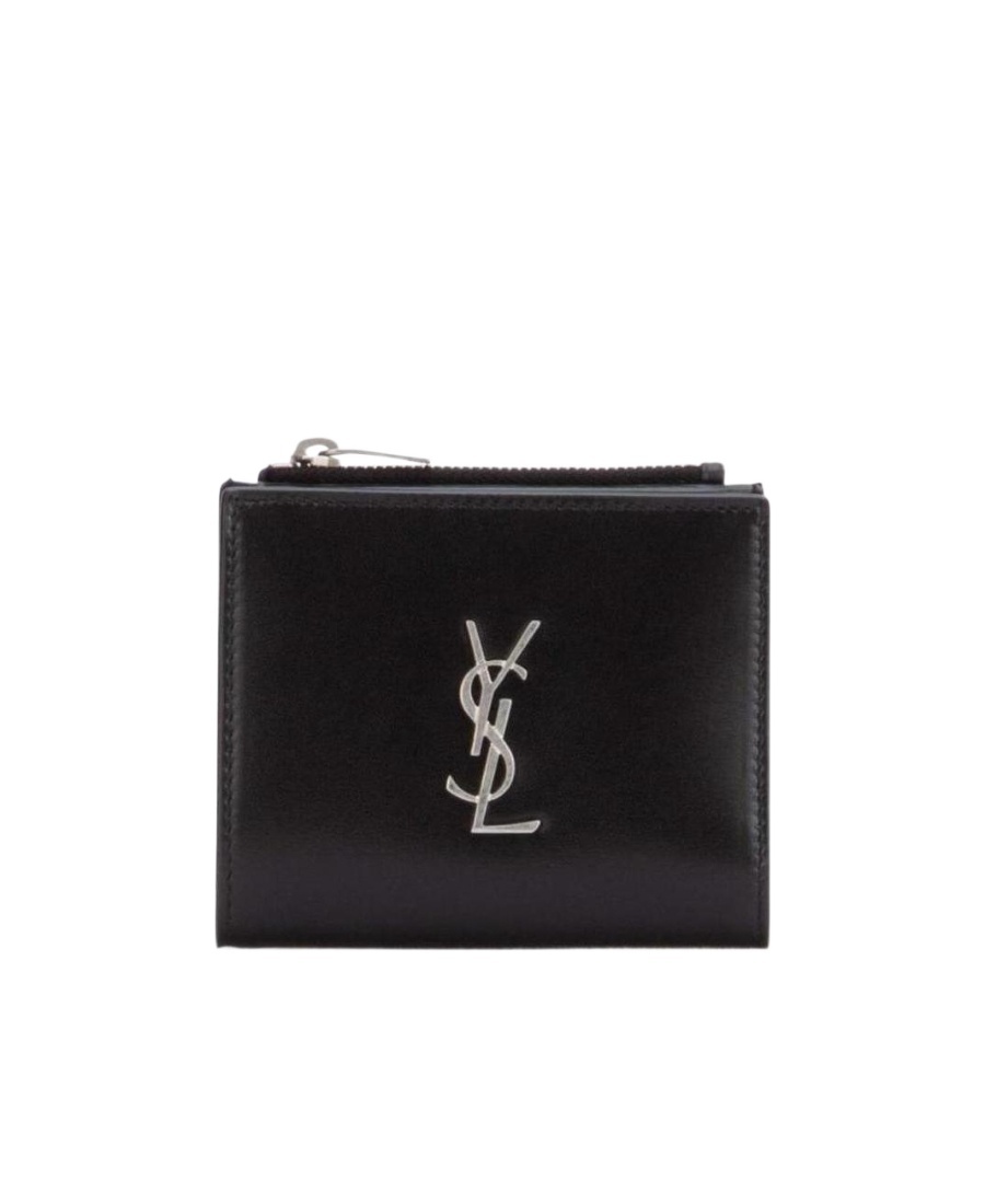 Saint Laurent Cassandre East/west Wallet In Black