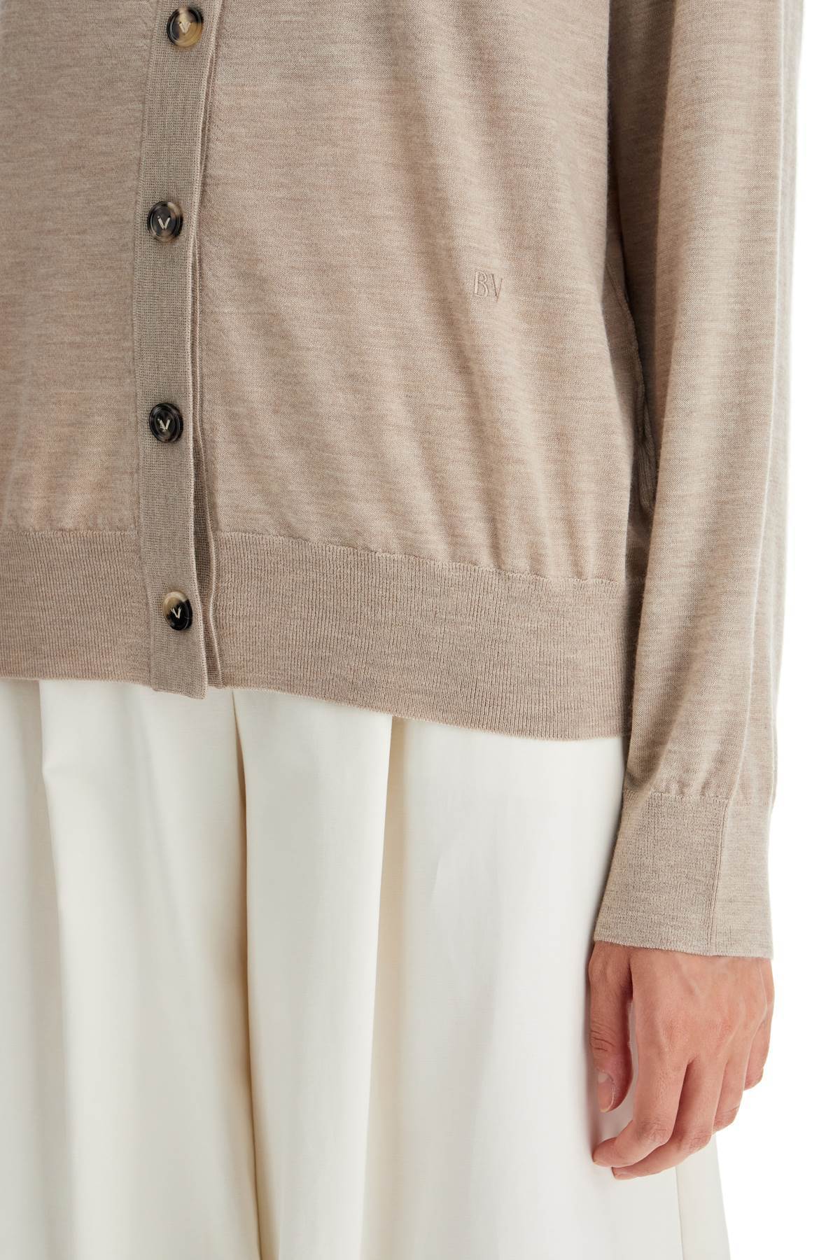 Bottega Veneta Button Long-sleeved Cardigan In Nude