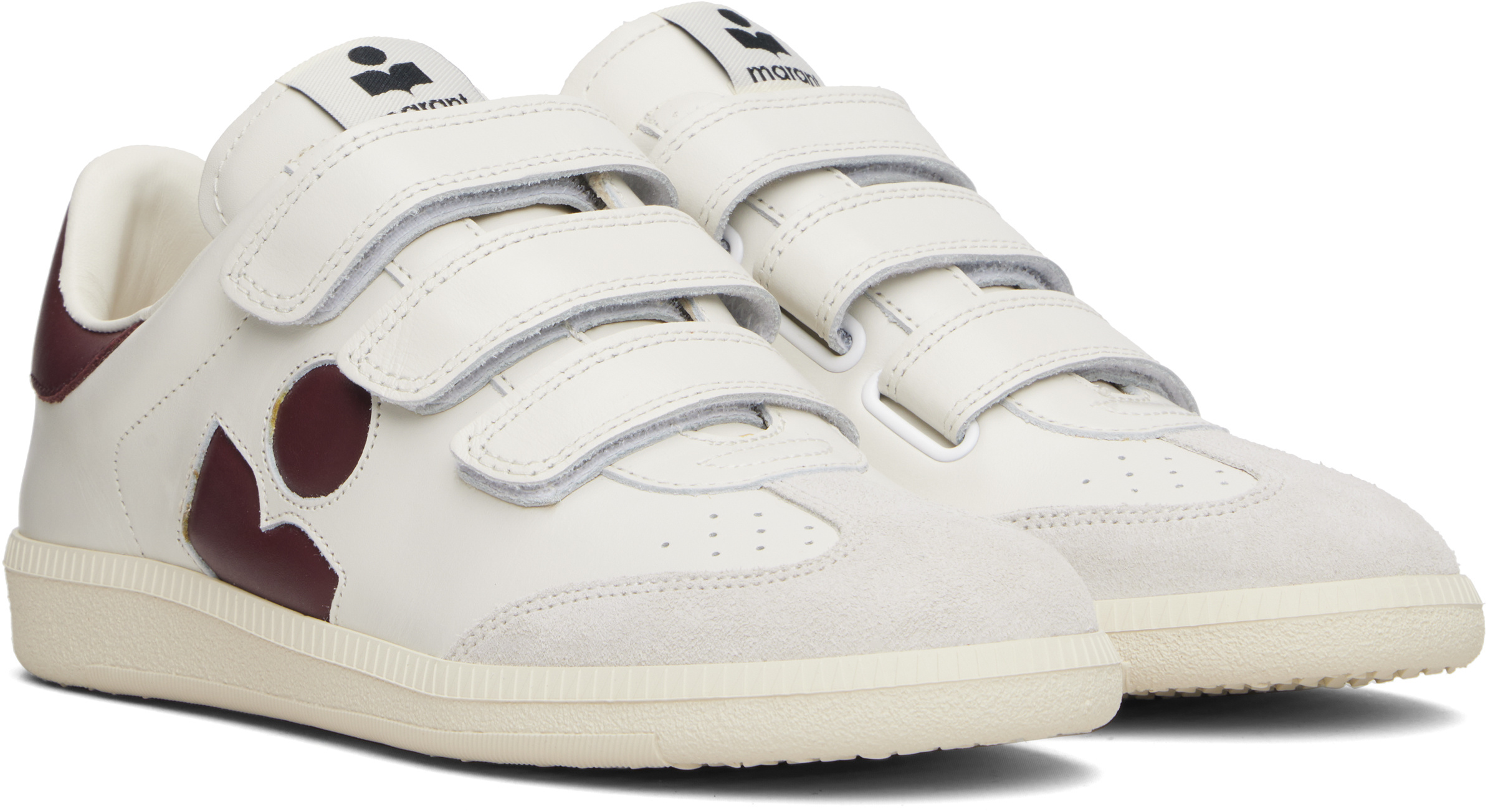 Isabel Marant Beth Gb Three-strap Calfskin Sneakers In White