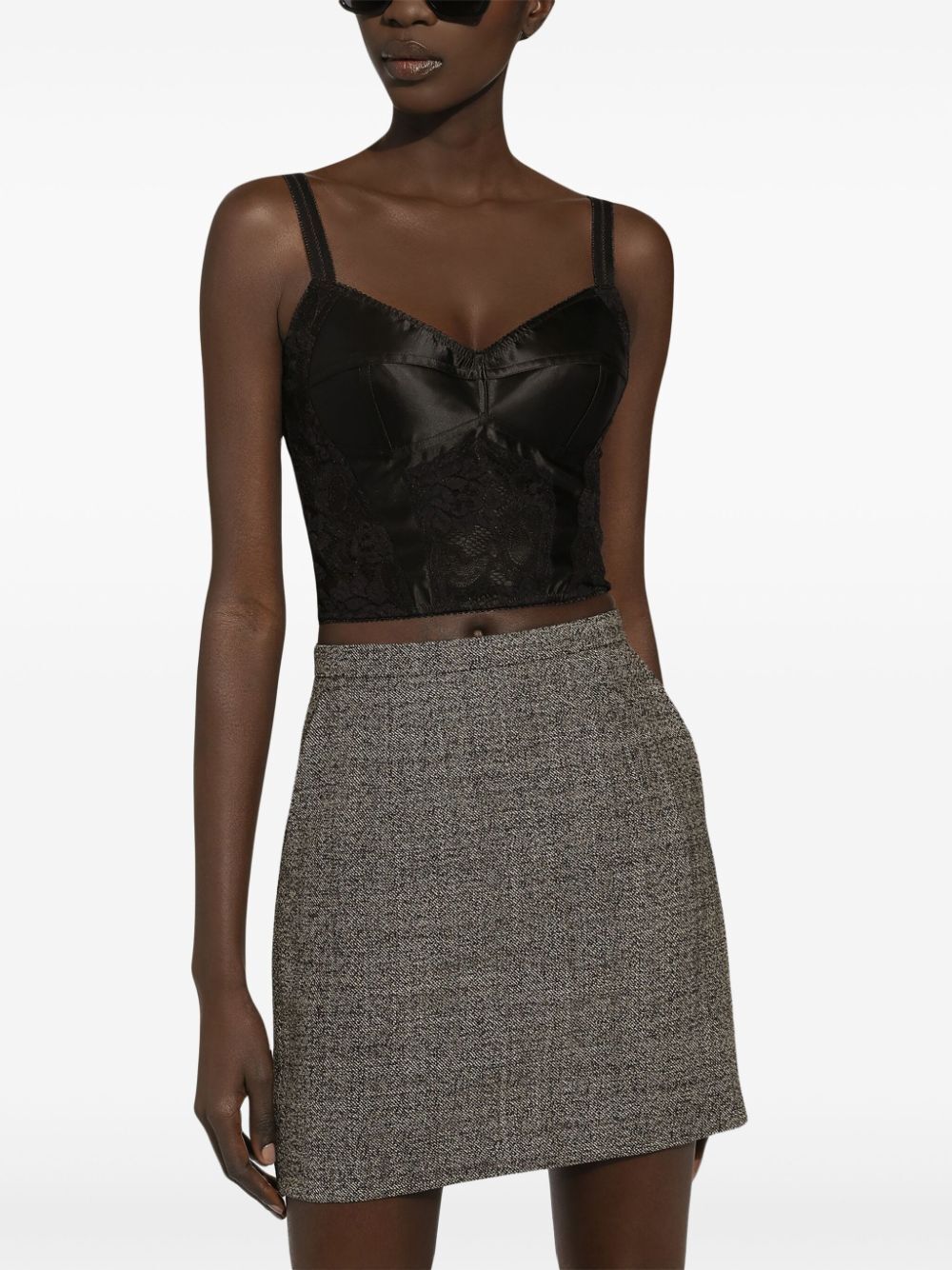 Shop Dolce & Gabbana Corset Bustier Top In Black