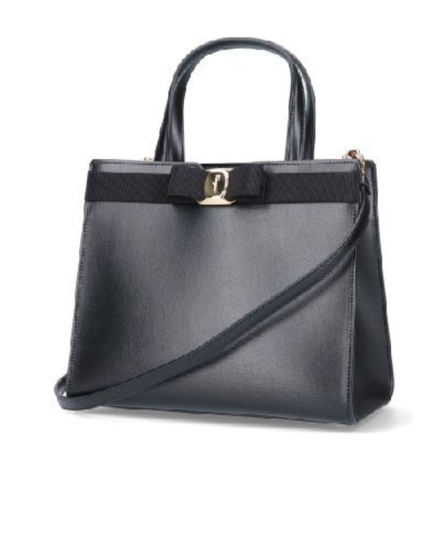 Shop Ferragamo Logo Tote Bag In Black