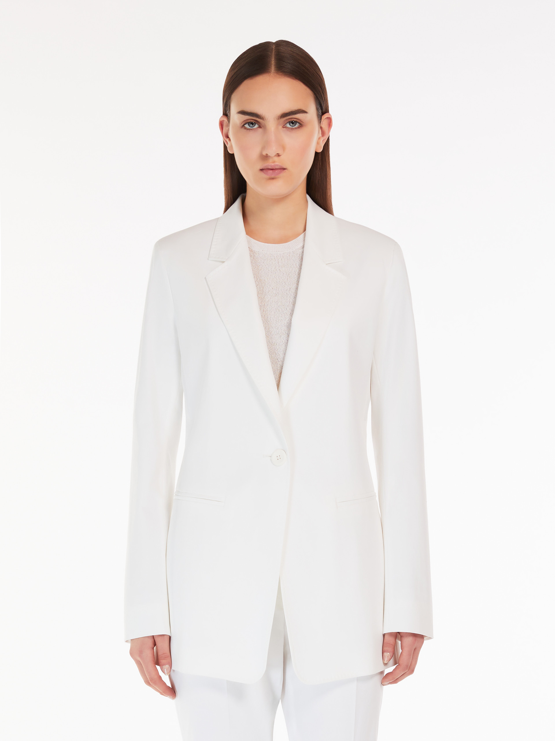 Max Mara Single-breasted Casual Jacket In White