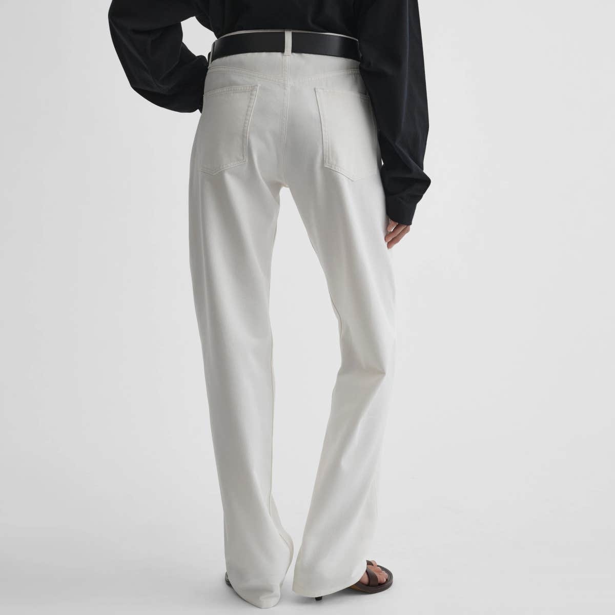Phoebe Philo Belt Loop Jeans In White