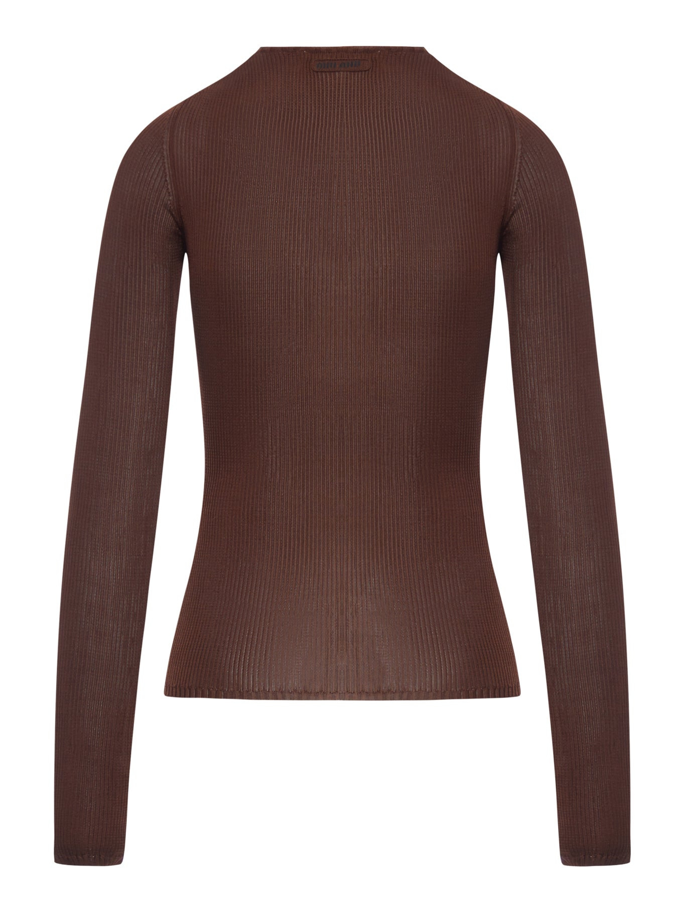 Miu Miu Long-sleeved Sweater In Brown