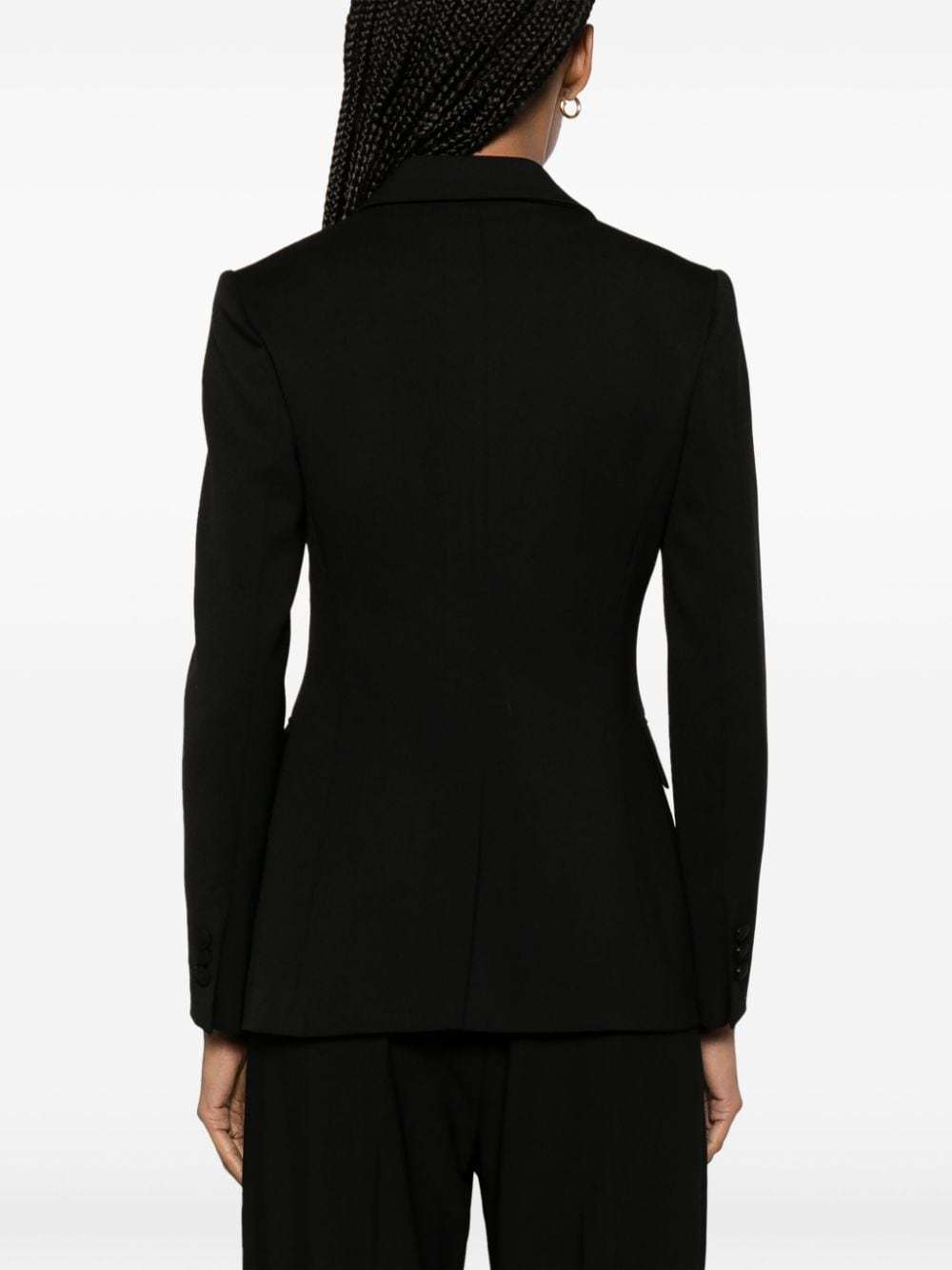 P.a.r.o.s.h . Black Double-breasted Jacket With Peak Revers In Fabric