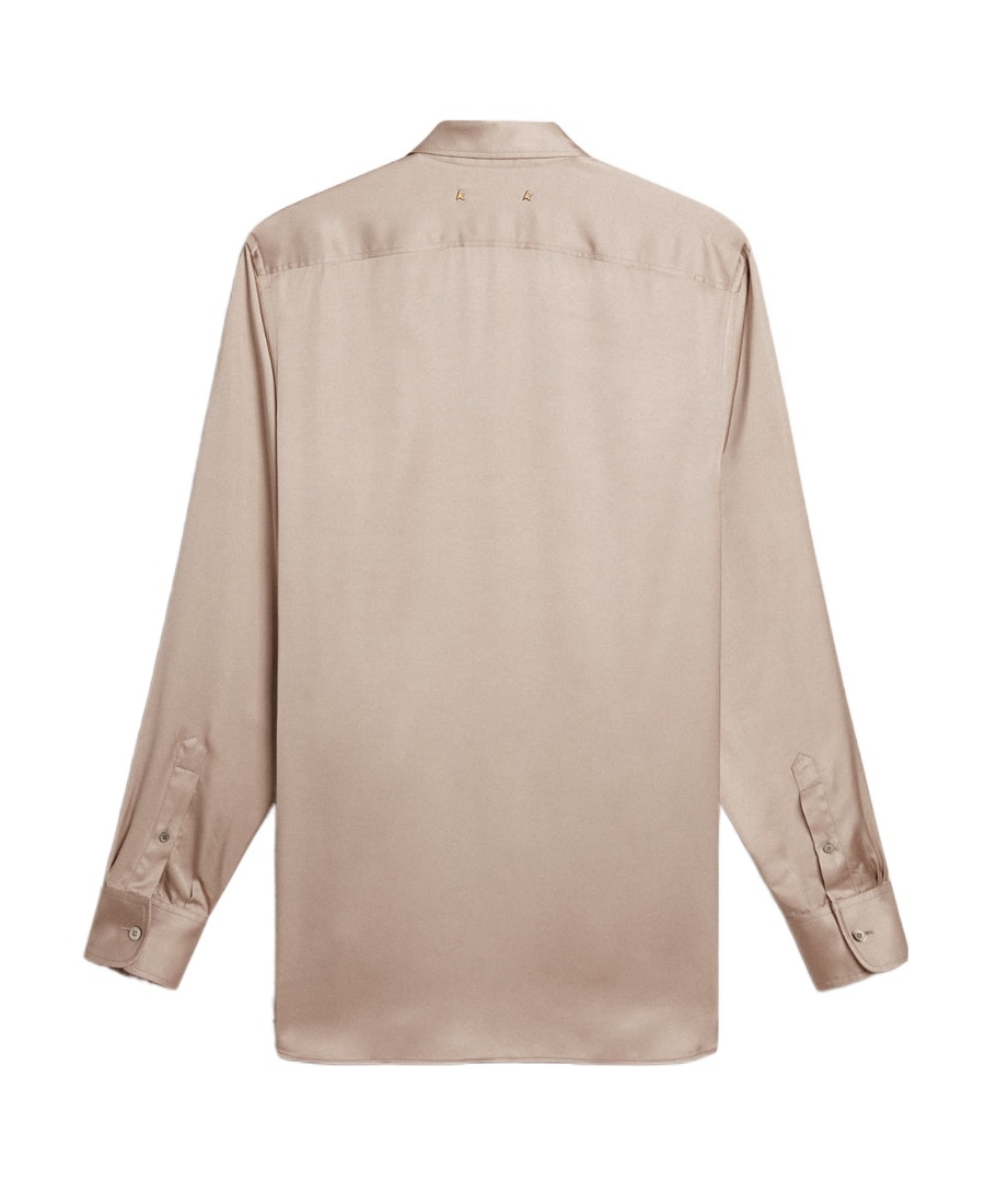 Golden Goose Batilda Boyfriend Satin-finish Shirt In Nude