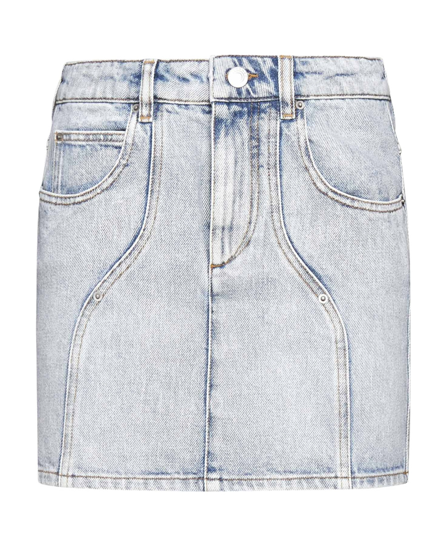 Isabel Marant Étoile Vesna Denim Miniskirt In White