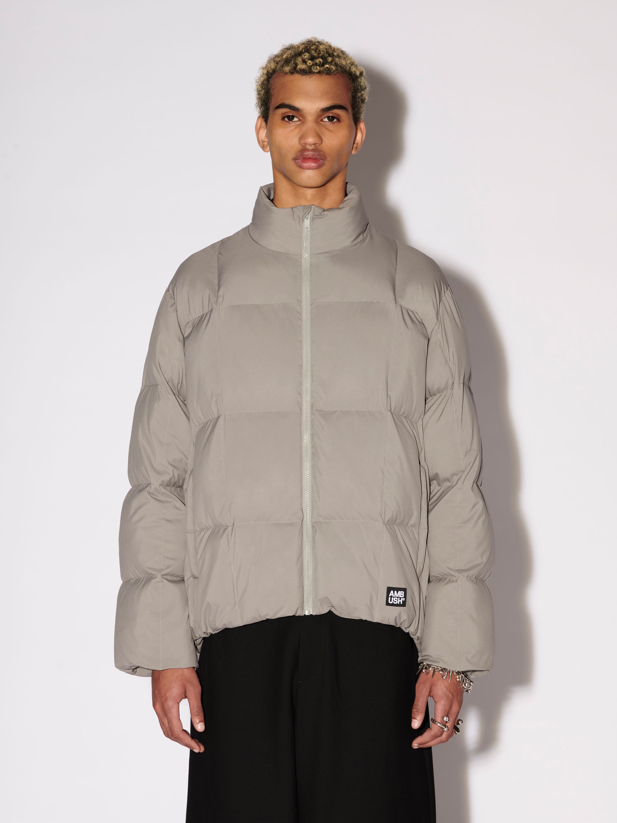 Ambush Logo-patch Padded Jacket In Nude
