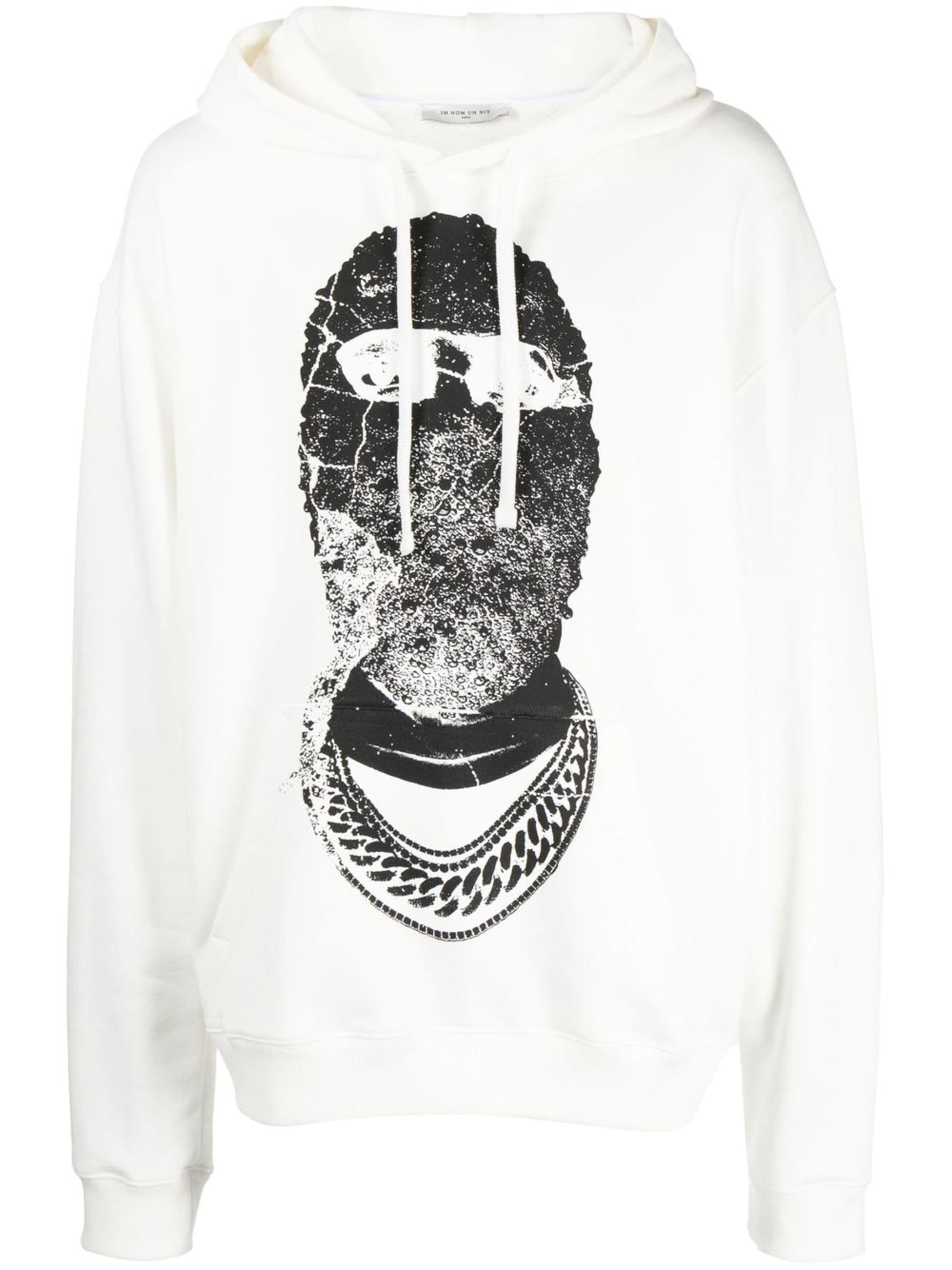 Ih Nom Uh Nit Graphic-print Drawstring Hoodie In White