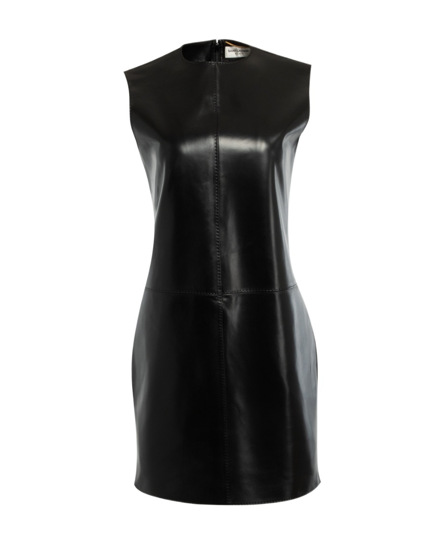 Saint Laurent Women's Leather Mini Dress In Black