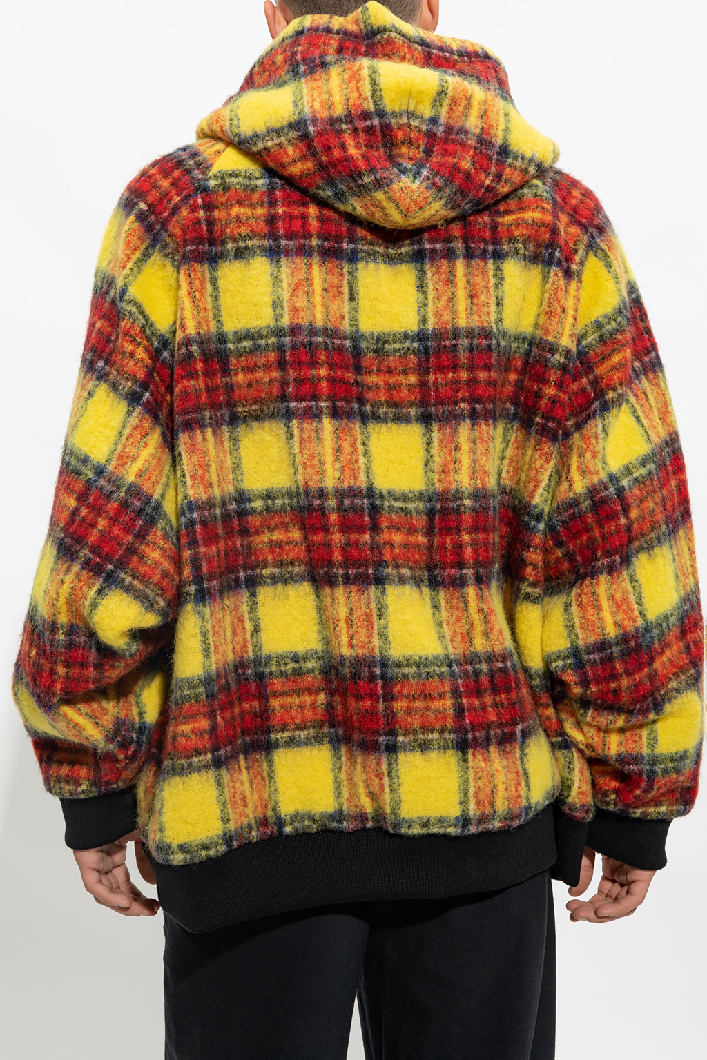 Undercover Plaid-check Print Hoodie In Brown