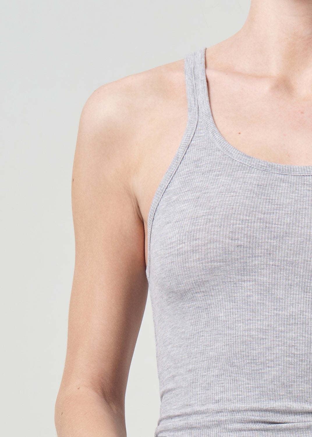 Agolde Sleeveless Jersey Tank Top In Gray