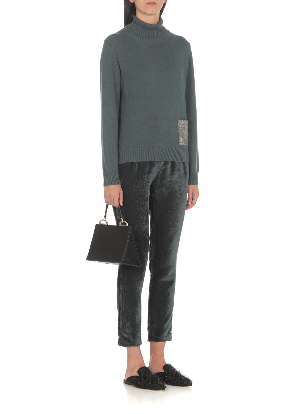Fabiana Filippi Lace-up Casual Pants In Black