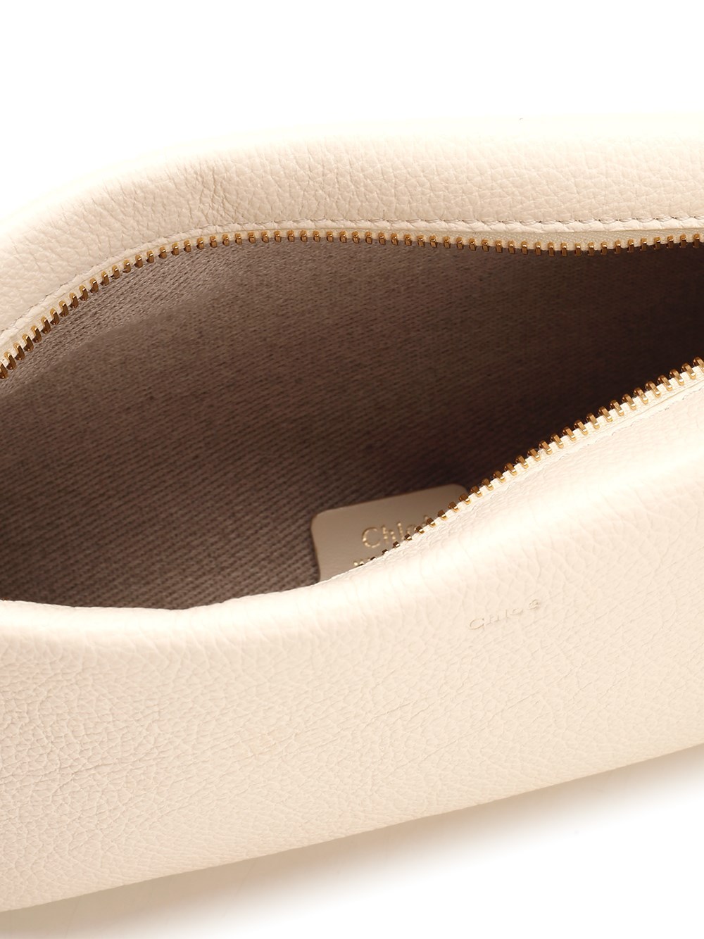 Chloé Marcie Logo Clutch In Nude