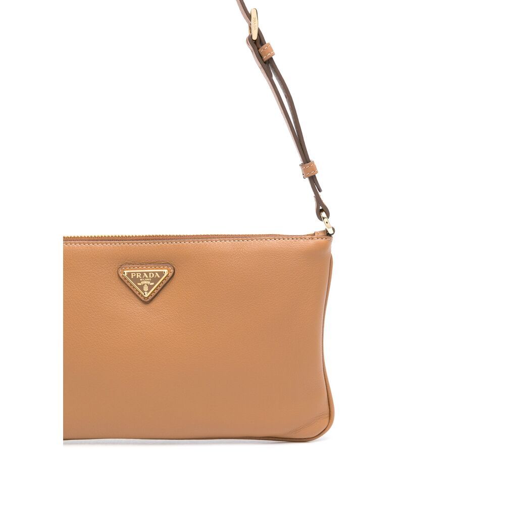 Prada Leather Pouch In Nude
