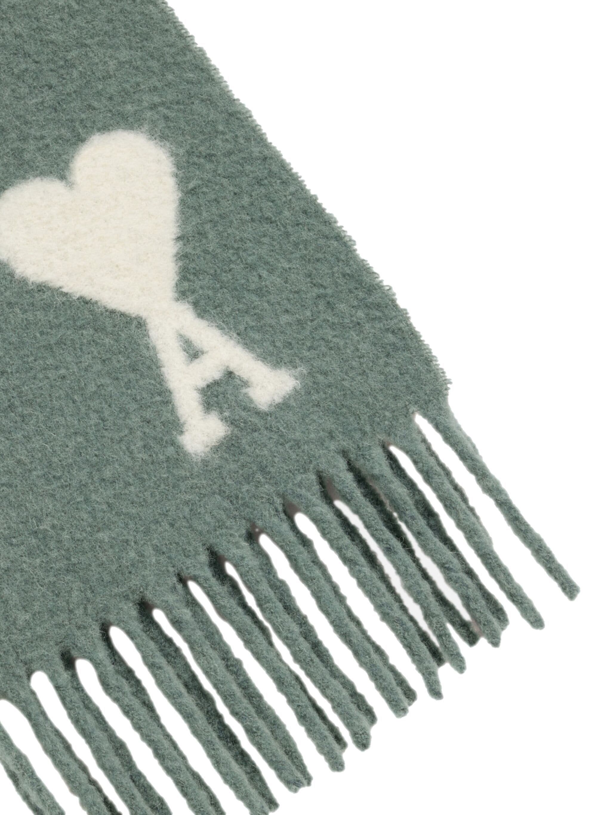 Ami Alexandre Mattiussi Logo Scarf In Gray