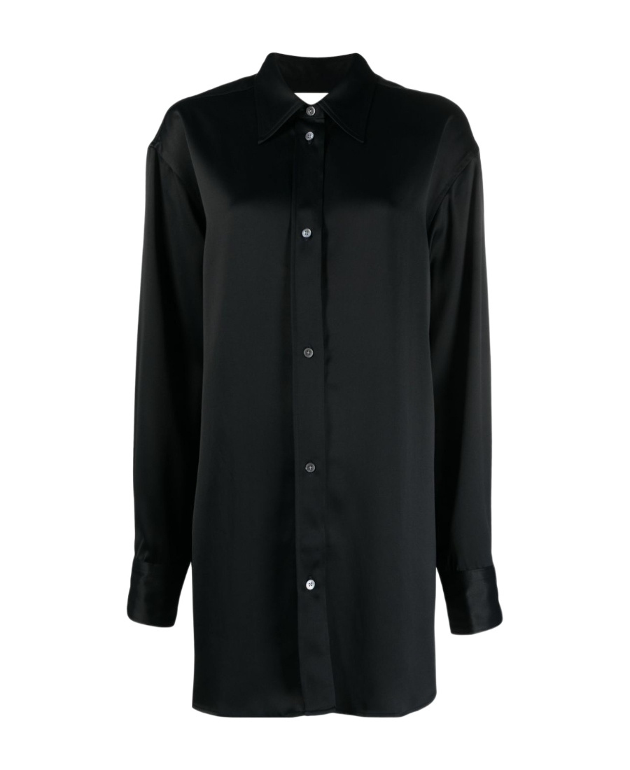 Studio Nicholson Woman Shirt Black Size 3 Viscose In Black