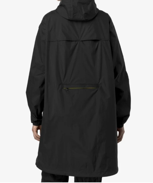 K-way Long Waterproof Jacket In Black